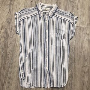 Blue and white button up